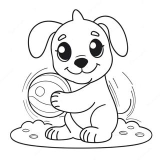 Pagina Para Colorir Do Cachorrinho Fofo Brincando Com A Bola 70073-57934