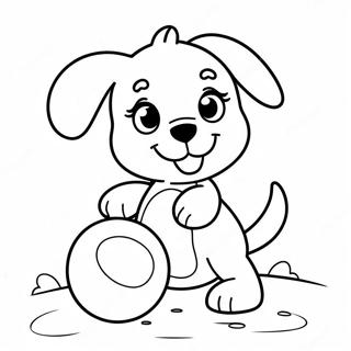 Pagina Para Colorir Do Cachorrinho Fofo Brincando Com A Bola 70073-57935