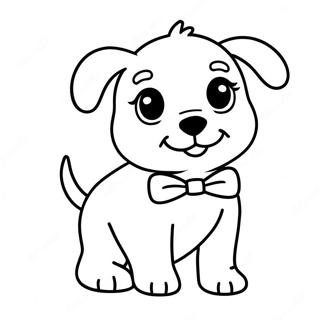 Pagina Para Colorir Do Cachorrinho Adoravel Com Gravata Borboleta 70074-57713