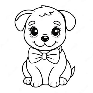 Pagina Para Colorir Do Cachorrinho Adoravel Com Gravata Borboleta 70074-57714