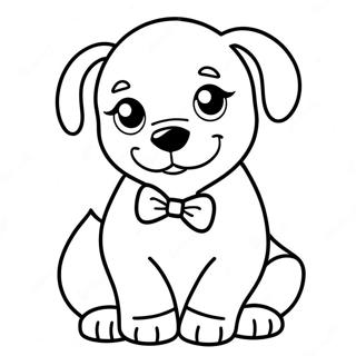 Pagina Para Colorir Do Cachorrinho Adoravel Com Gravata Borboleta 70074-57945