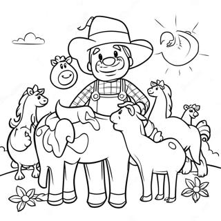 Pagina Para Colorir Do Velho Macdonald Com Animais De Fazenda 70184-58027