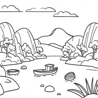 Pagina Para Colorir Da Paisagem Tradicional Vietnamita 70194-58043