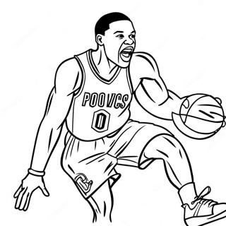 Pagina Para Colorir Do Russell Westbrook Enterrando 70324-58145