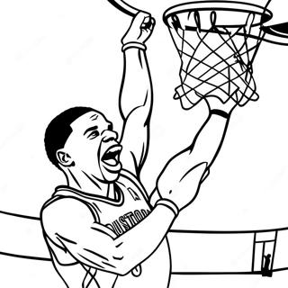 Pagina Para Colorir Do Russell Westbrook Enterrando 70324-58146