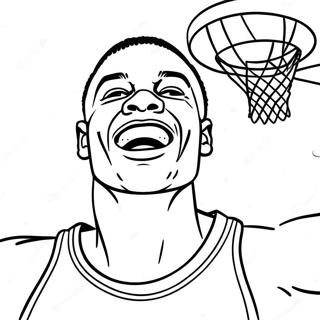 Pagina Para Colorir Do Russell Westbrook Enterrando 70324-58147