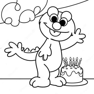 Pagina Para Colorir Do Elmo Celebrando Aniversario 70424-58224