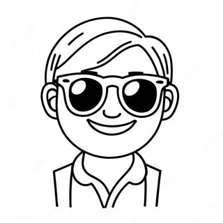 Pagina Para Colorir Do Bitmoji Engracado Com Oculos De Sol 70494-58281