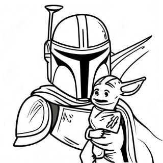 Pagina Para Colorir Do Mandaloriano Com O Baby Yoda 70624-58381