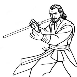 Pagina Para Colorir Duelo De Sabres De Luz Do Qui Gon Jinn 70754-58497