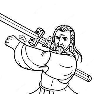 Pagina Para Colorir Duelo De Sabres De Luz Do Qui Gon Jinn 70754-58500