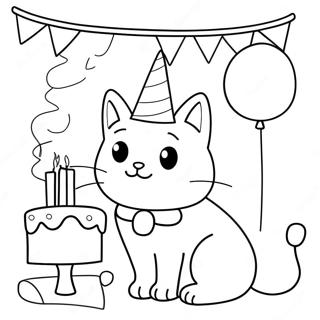 Pagina Para Colorir Festa De Aniversario Do Gato 70773-58504