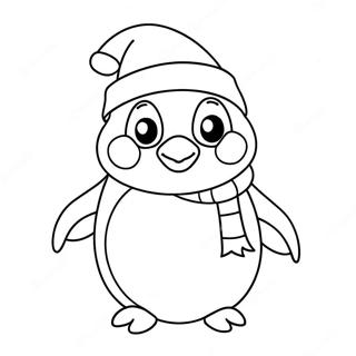 Pagina Para Colorir Pinguim De Natal Fofo Com Chapeu De Papai Noel 70824-58545