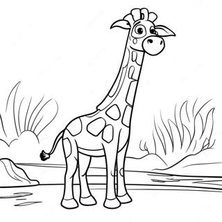 Pagina Para Colorir Do Melman A Girafa Em Acao 70864-58574