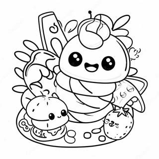 Chibi De Comida Páginas Para Colorir