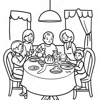 Pagina Para Colorir Da Cena Aconchegante De Jantar Em Familia 71024-58707