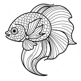 Pagina Para Colorir De Peixe Betta Colorido Com Nadadeiras Fluidas 71044-58722