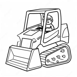 Pagina Para Colorir De Skid Steer Fofo Com Rosto De Desenho 7105-5783