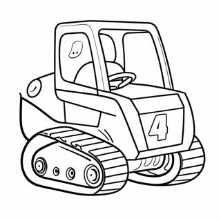 Pagina Para Colorir De Skid Steer Fofo Com Rosto De Desenho 7105-5784