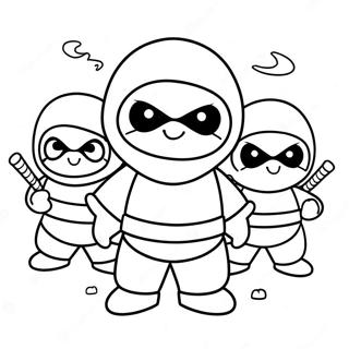 Pagina Para Colorir Do Fofo Ola Ninja Com Amigos 71114-58777