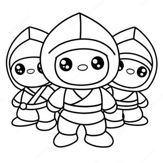 Pagina Para Colorir Do Fofo Ola Ninja Com Amigos 71114-58778