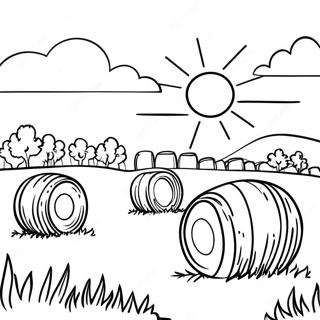 Pagina Para Colorir Fardos De Feno Em Um Campo Ensolarado 71273-58912