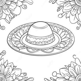 Pagina Para Colorir Do Sombrero Colorido Com Flores 71324-58951