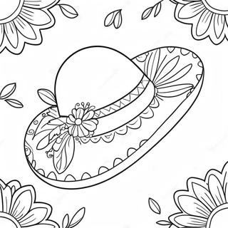 Pagina Para Colorir Do Sombrero Colorido Com Flores 71324-58952