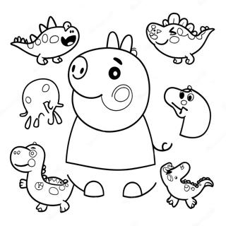 Pagina Para Colorir Da Peppa Pig Com Dinossauros Coloridos 71394-59001