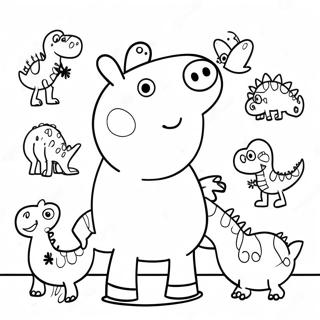 Pagina Para Colorir Da Peppa Pig Com Dinossauros Coloridos 71394-59002