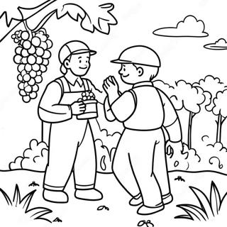 Pagina Para Colorir Trabalhadores Da Vinha Colhendo Uvas 71444-59034