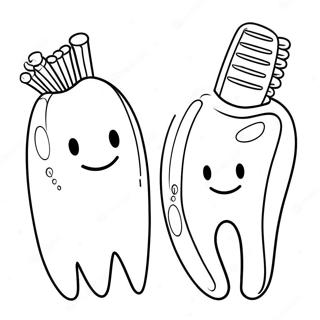 Pagina Para Colorir Diversao Com Escova De Dente E Dente 71484-59073