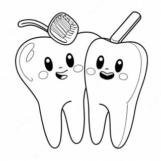 Pagina Para Colorir Diversao Com Escova De Dente E Dente 71484-59075