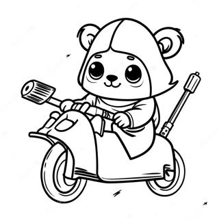 Pagina Para Colorir De Ewok Fofo Com Uma Moto Speeder 71654-59209