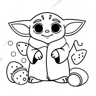 Pagina Para Colorir Baby Yoda Fofo Com Ovos De Pascoa 71724-59269