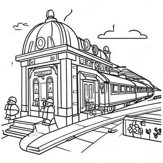 Pagina Para Colorir Da Estacao De Trem Lego Colorida 71924-59426