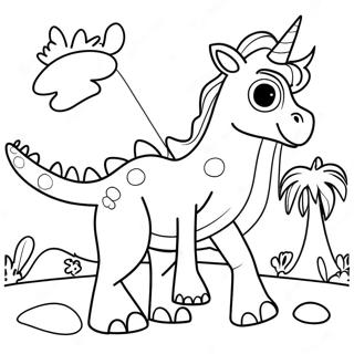 Unicórnio Dinossauro Páginas Para Colorir