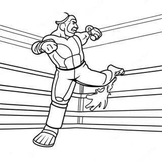 Pagina Para Colorir Do Lutador Da Wwe Pulando Em Um Oponente 72154-59608