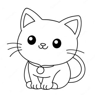 Gato Kawaii Fofo Páginas Para Colorir