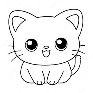 Gato Kawaii Fofo Páginas Para Colorir