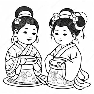 Pagina Para Colorir Das Bonecas Tradicionais Hinamatsuri 72215-59651