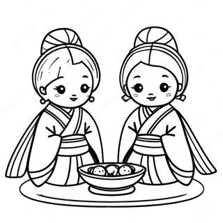 Pagina Para Colorir Das Bonecas Tradicionais Hinamatsuri 72215-59652