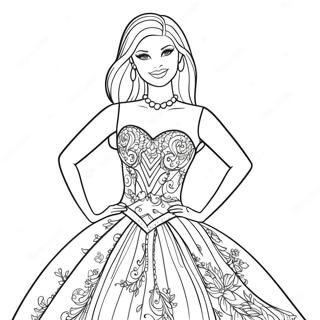 Pagina Para Colorir Da Barbie Em Um Vestido Brilhante 72285-59701