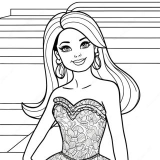 Pagina Para Colorir Da Barbie Em Um Vestido Brilhante 72285-59702