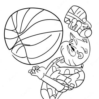 Pagina Para Colorir Dos Harlem Globetrotters Com Truques De Basquete 72405-59790