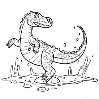 Pagina Para Colorir Do Baryonyx Nadando Na Agua 72535-59895