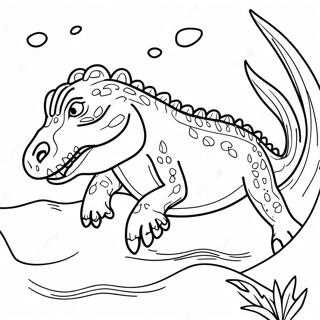 Pagina Para Colorir Do Baryonyx Nadando Na Agua 72535-59896