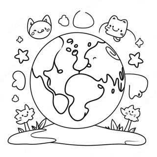 Pagina Para Colorir Terra Colorida Com Animais Felizes 72705-60030