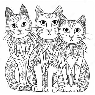 Pagina Para Colorir Gatos Coloridos De Laurel Burch 72785-60101