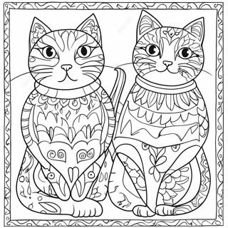 Pagina Para Colorir Gatos Coloridos De Laurel Burch 72785-60102